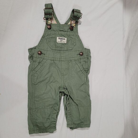 OshKosh B'gosh Size 3 Months Girls Green Overalls - Picture 1 of 5